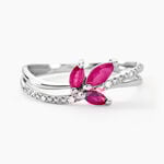 Bague Angie Or Blanc Rubis Et Diamant - Bagues avec pierre Femme | Histoire d&rsquo;Or