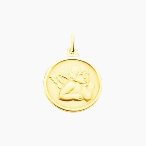 Pendentif Ange Rond Mat Or Jaune - Pendentifs Baptême Famille | Histoire d’Or
