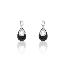 Boucles D'oreilles Pendantes Héléane Argent Blanc Céramique Et Oxyde - Boucles d'oreilles fantaisie Femme | Histoire d’Or