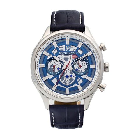 Montre Montignac Round Chrono Bleu - Montres Homme | Histoire d’Or