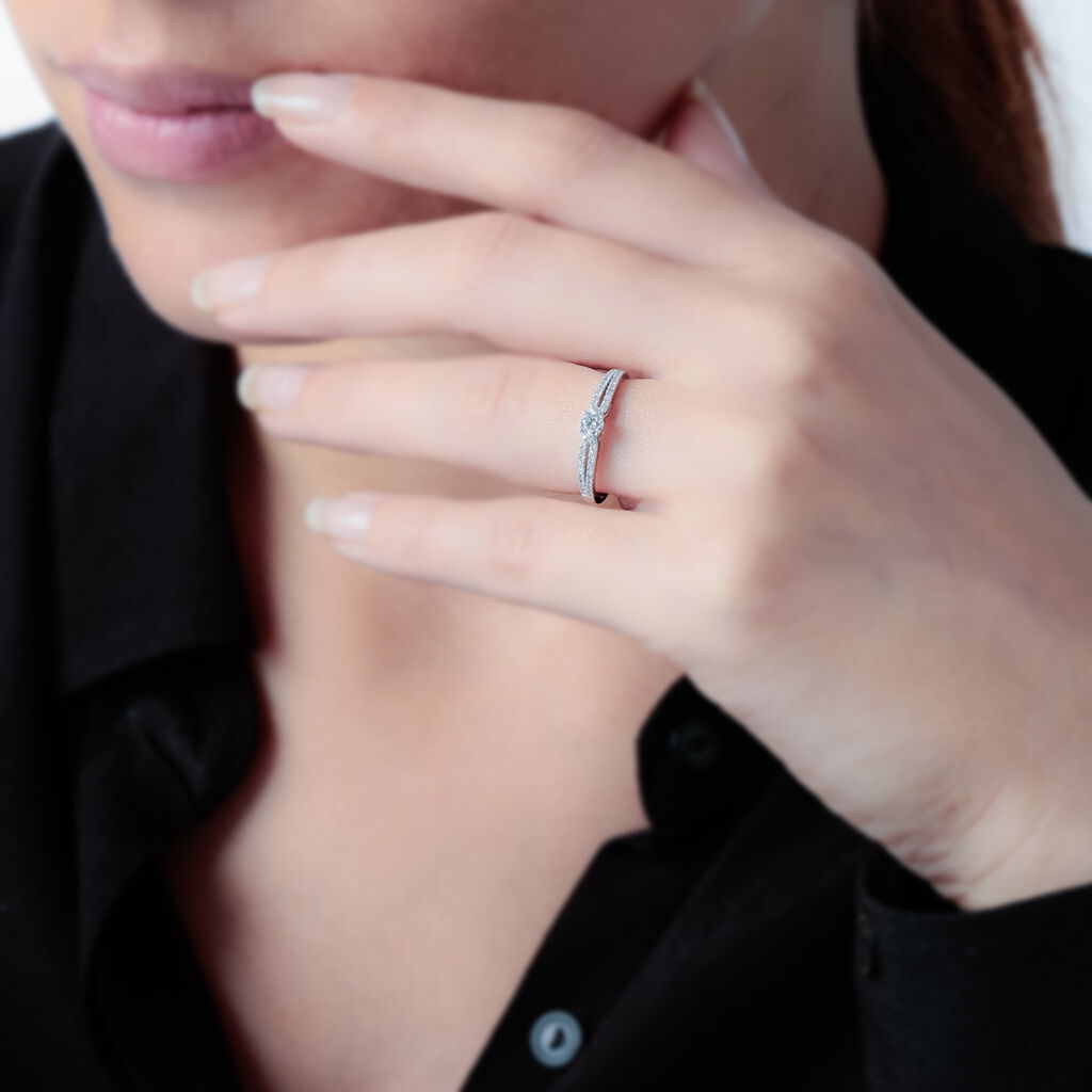 Bague Solitaire Katalina Or Blanc Diamant - Bagues solitaires Femme | Histoire d’Or
