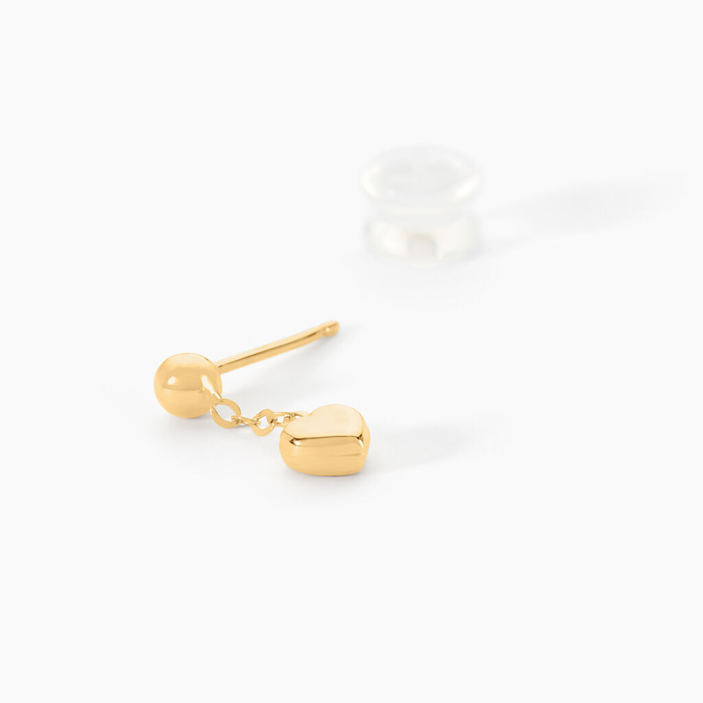Boucles D'oreilles Pendantes Anne-maudae Pendantes Coeurs Or Jaune - Boucles d'oreilles pendantes Femme | Histoire d’Or