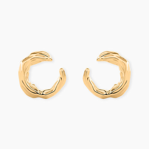 Boucles D'Oreilles Puces Or&eacute;e Plaque Or Jaune - Boucles d'oreilles fantaisie Femme | Histoire d&rsquo;Or