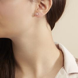 Boucles D'oreilles Puces Ursulina Or Jaune Perle De Culture - Clous d'oreilles Femme | Histoire d’Or