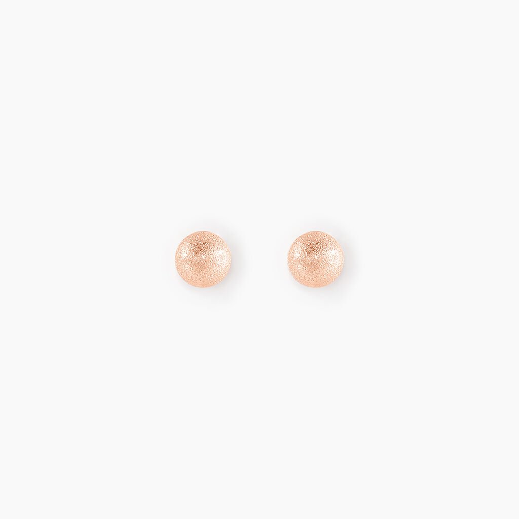 Boucles D'oreilles Puces Fidelia Boule Sablee Or Rose - Clous d'oreilles Femme | Histoire d&rsquo;Or