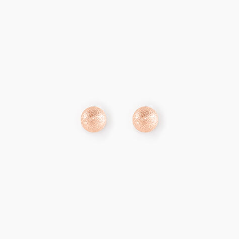 Boucles D'oreilles Puces Fidelia Boule Sablee Or Rose - Clous d'oreilles Femme | Histoire d&rsquo;Or