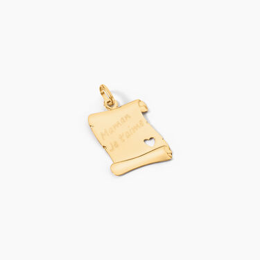 Pendentif Irenca Message Parchemin Or Jaune