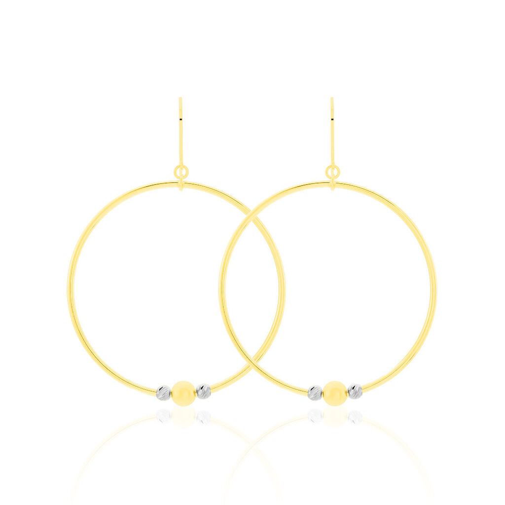 Cr&eacute;oles Rosa Billes Diamantees Or Jaune - Boucles d'oreilles cr&eacute;oles Femme | Histoire d&rsquo;Or