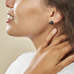 Boucles D'oreilles Puces Orbe Argent Blanc C&eacute;ramique - Boucles d'oreilles fantaisie Femme | Histoire d&rsquo;Or