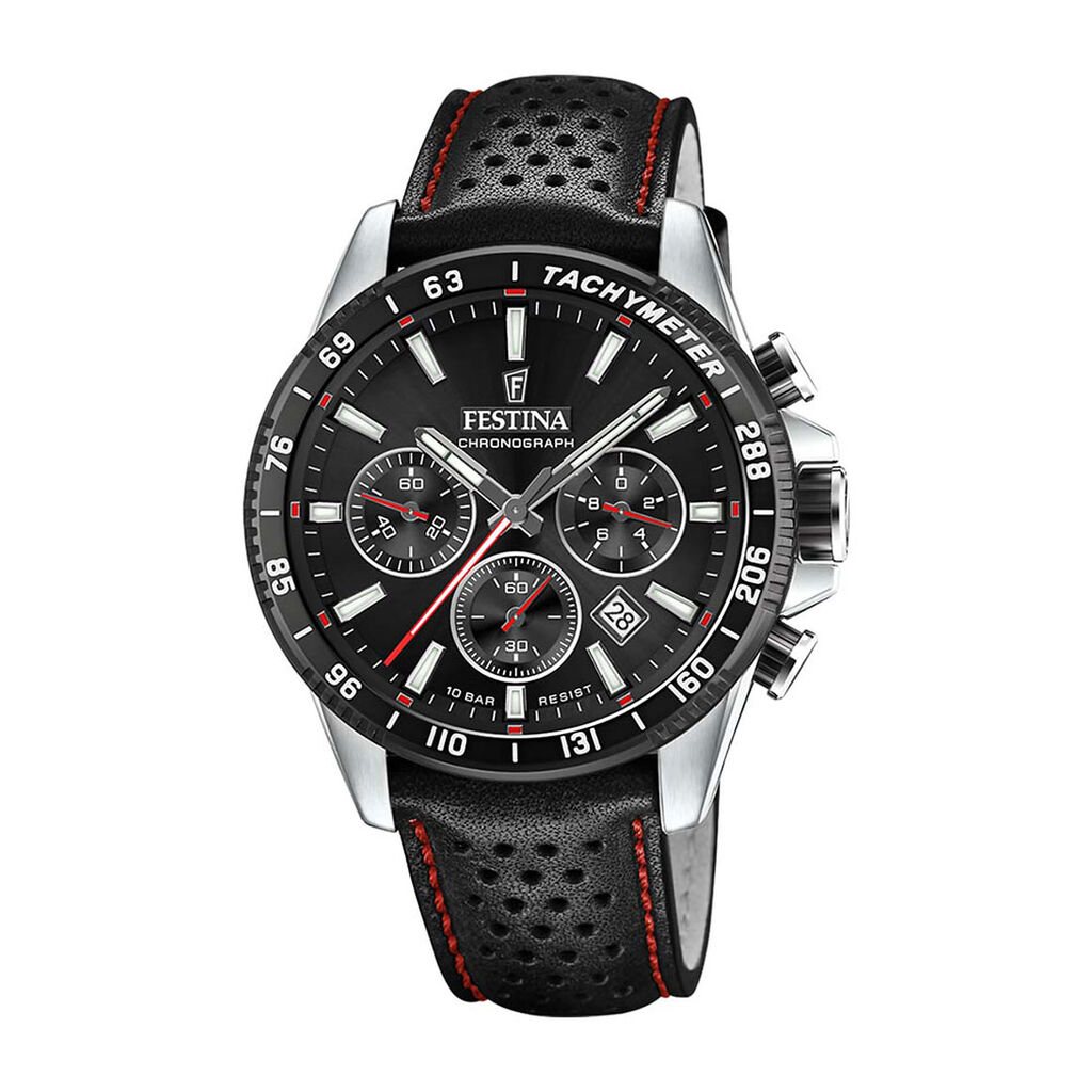 Montre Festina Timeless Chronograph Noir - Montres Homme | Histoire d&rsquo;Or