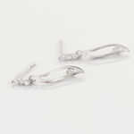 Boucles D'oreilles Pendantes Ysanna Or Blanc Oxyde De Zirconium - Boucles d'oreilles pendantes Femme | Histoire d&rsquo;Or