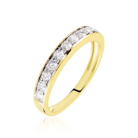 Demi-alliance Or Jaune Valentine Diamants Synthetique - Bijoux avec pierres Femme | Histoire d&rsquo;Or