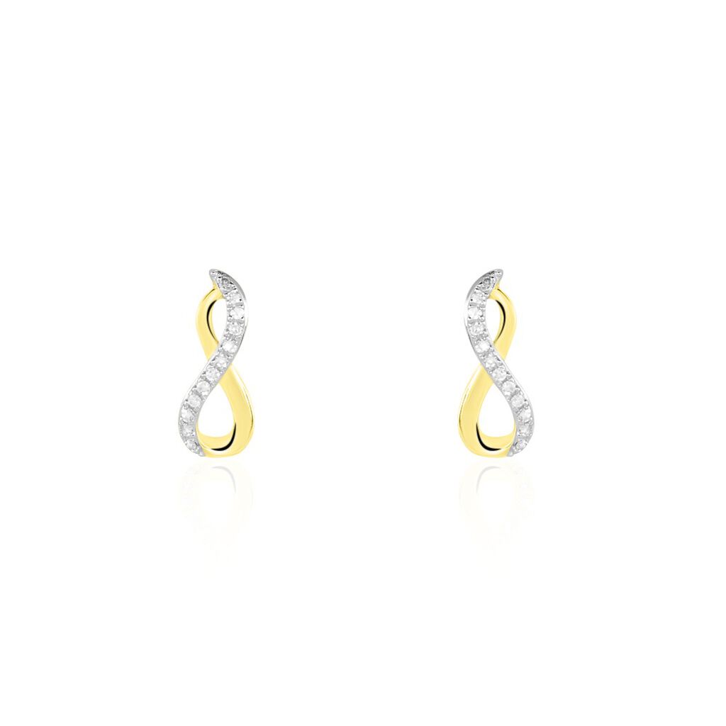 Boucles D'oreilles Puces Osanna Or Jaune Diamants - Clous d'oreilles Femme | Histoire d&rsquo;Or