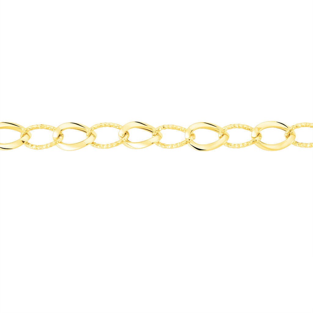 Bracelet Joice Maille Altern&eacute;e Et Godronne Or Jaune - Bracelets cha&icirc;ne Femme | Histoire d&rsquo;Or