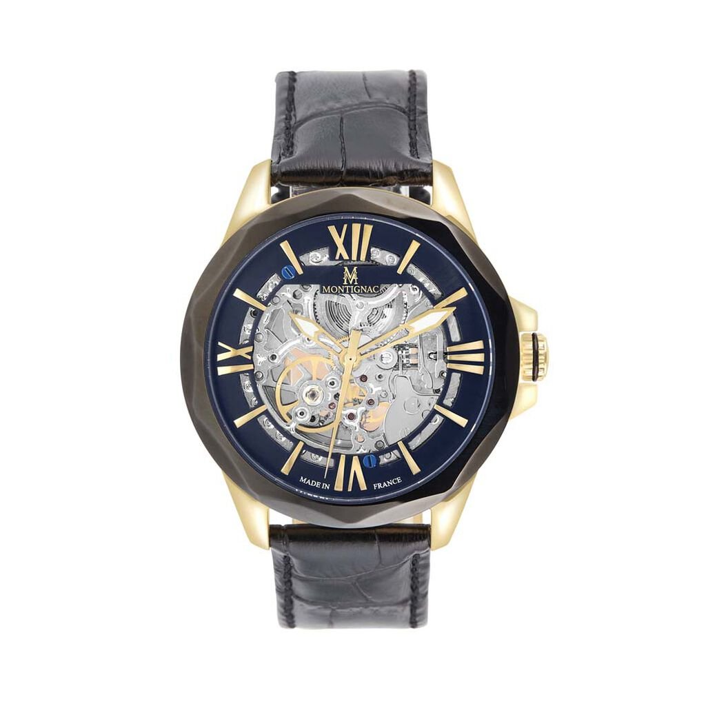 Montre Montignac Round Automatique Noir - Montres Homme | Histoire d’Or