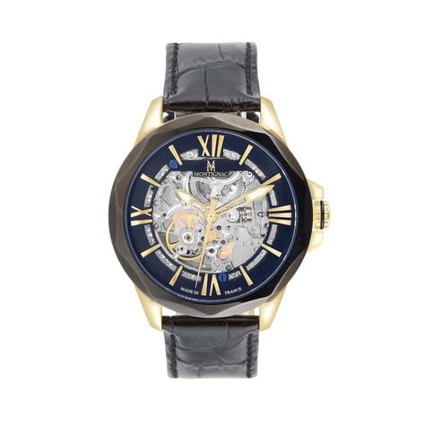 Montre Montignac Round Automatique Noir - Montres Homme | Histoire d’Or
