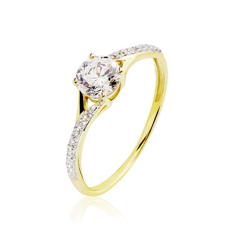 Bague Evita Or Jaune Oxyde De Zirconium - Bagues solitaires Femme | Histoire d’Or