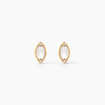 Boucles D'Oreilles Puces Chelo Or Jaune Nacre Oxyde De Zirconium - Clous d'oreilles Femme | Histoire d&rsquo;Or