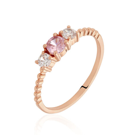 Bague Shahar Argent Rose Oxyde De Zirconium - Bagues solitaires Femme | Histoire d&rsquo;Or