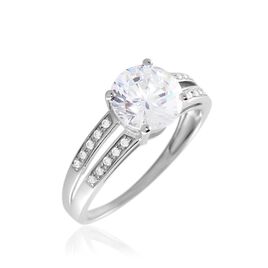 Bague Solitaire Anthyme Or Blanc Oxyde De Zirconium - Bagues solitaires Femme | Histoire d’Or
