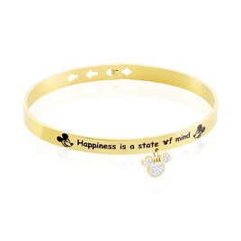 Bracelet Jonc Disney Acier Doré Cristaux - Bracelets fantaisie Femme | Histoire d’Or