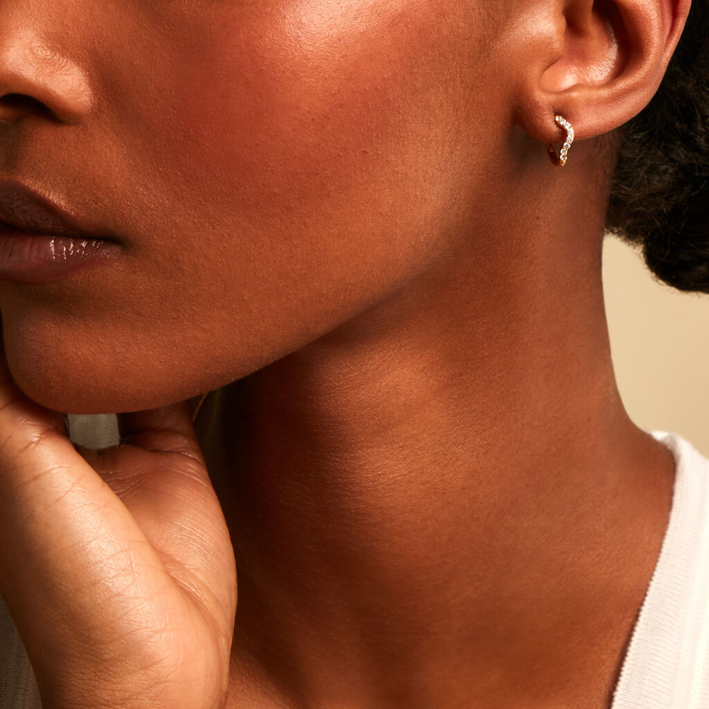 Cr&eacute;oles Myrrhe Plaqu&eacute; Or Jaune Oxyde De Zirconium - Boucles d'oreilles cr&eacute;oles Femme | Histoire d&rsquo;Or