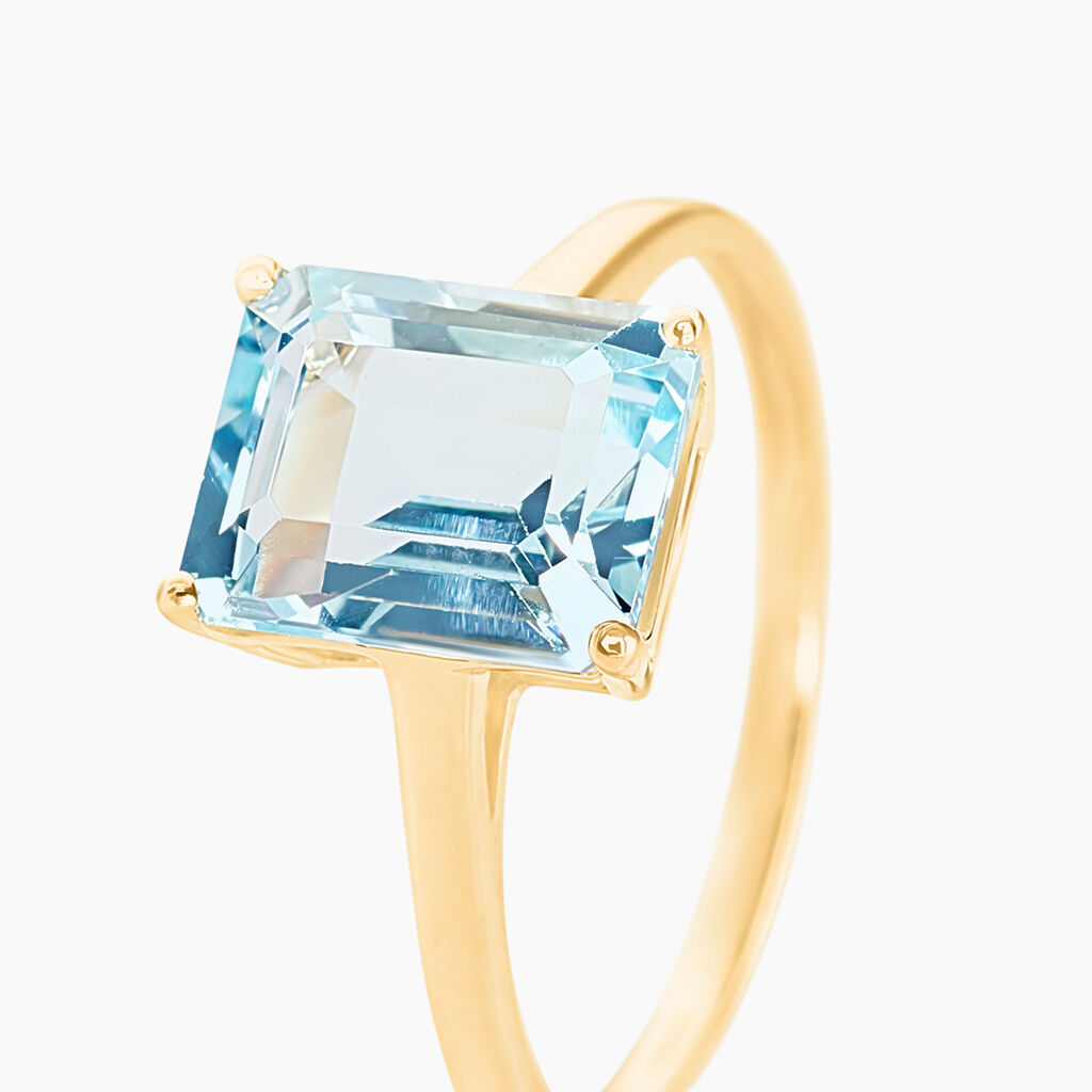 Bague Or Jaune Faraj Topaze - Bagues solitaires Femme | Histoire d&rsquo;Or