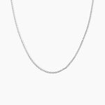 Cha&icirc;ne Ilan Maille For&ccedil;at Ronde Or Blanc - Chaines Unisex | Histoire d&rsquo;Or