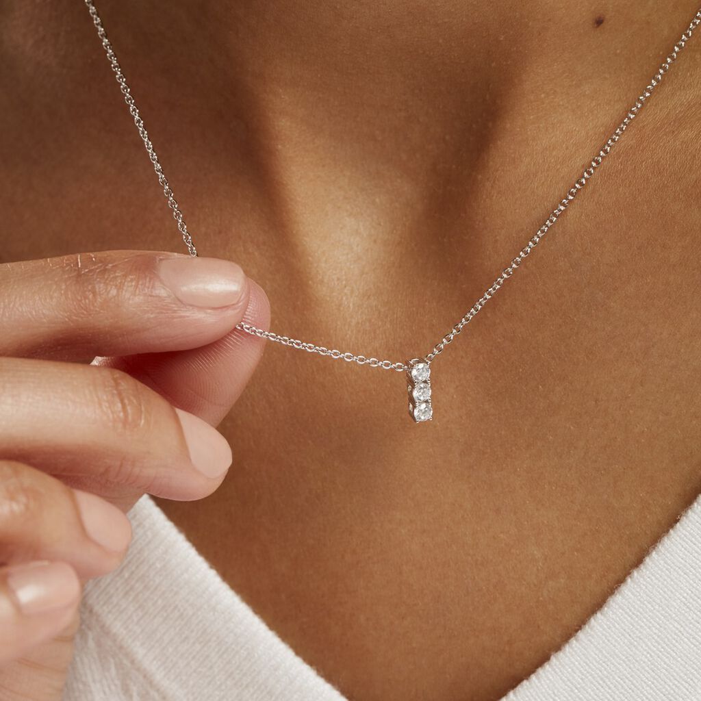 Collier Leala Argent Blanc Oxyde De Zirconium - Colliers fantaisie Femme | Histoire d’Or