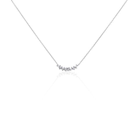 Collier Adonia Argent Blanc Oxyde De Zirconium Bleu - Colliers fantaisie Femme | Histoire d’Or