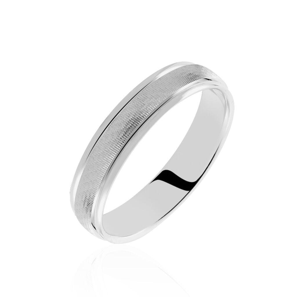 Alliance Marwan Ruban Bombé Or Blanc - Alliances Unisex | Histoire d’Or