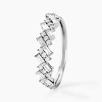 Alliance Zachary Or Blanc Diamant Synth&eacute;tique - Alliances Femme | Histoire d&rsquo;Or