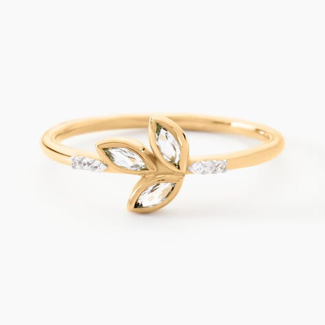 Bague Oc&eacute;an Or Jaune Topaze Oxyde De Zirconium - Bagues avec pierre Femme | Histoire d&rsquo;Or