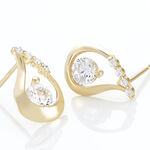 Boucles D'oreilles Puces Helie Goutte Or Jaune Oxyde De Zirconium - Clous d'oreilles Femme | Histoire d&rsquo;Or