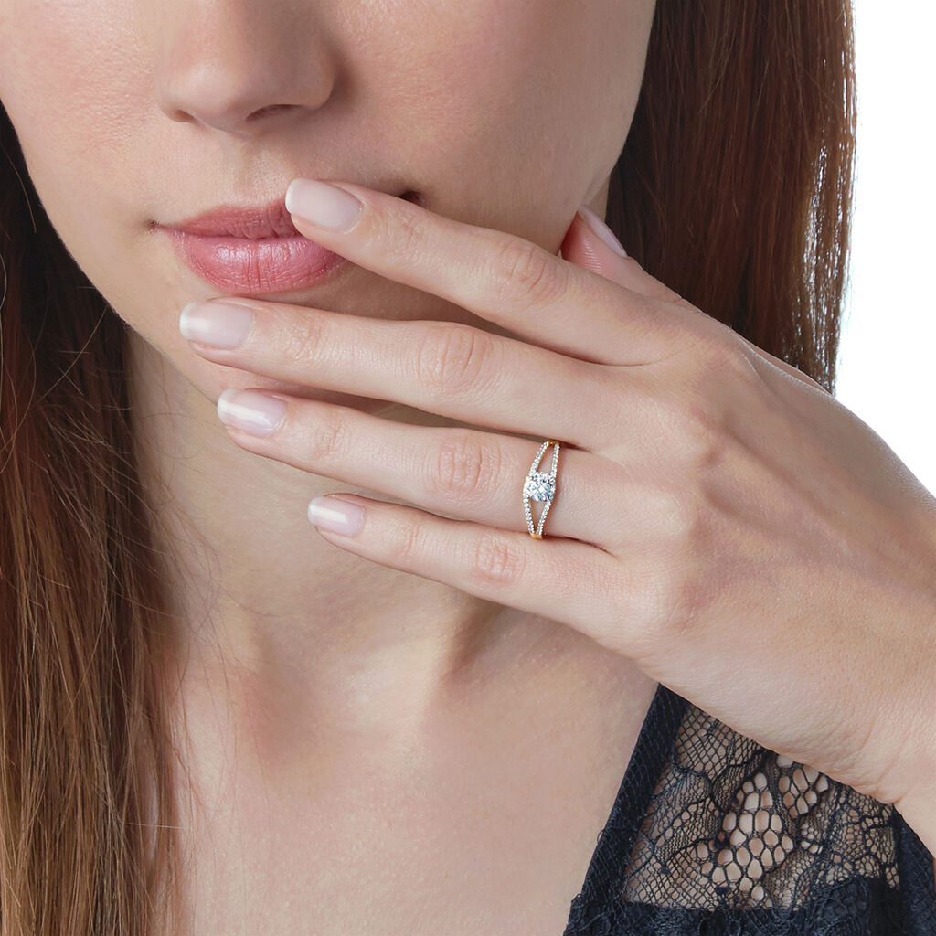 Bague Micky Or Jaune Oxyde De Zirconium - Bagues solitaires Femme | Histoire d’Or