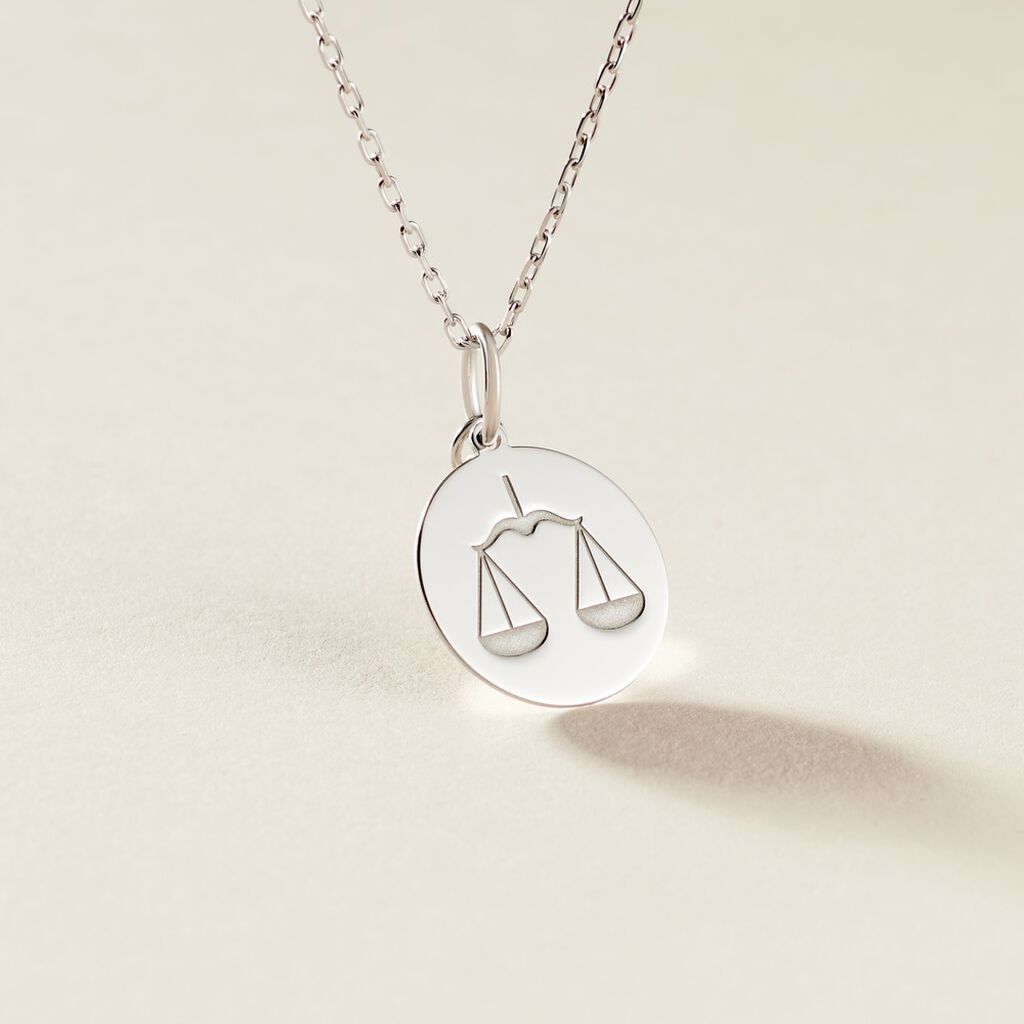 Pendentif Zodiaque Rond Argent Blanc - Pendentifs Zodiaque Famille | Histoire d&rsquo;Or