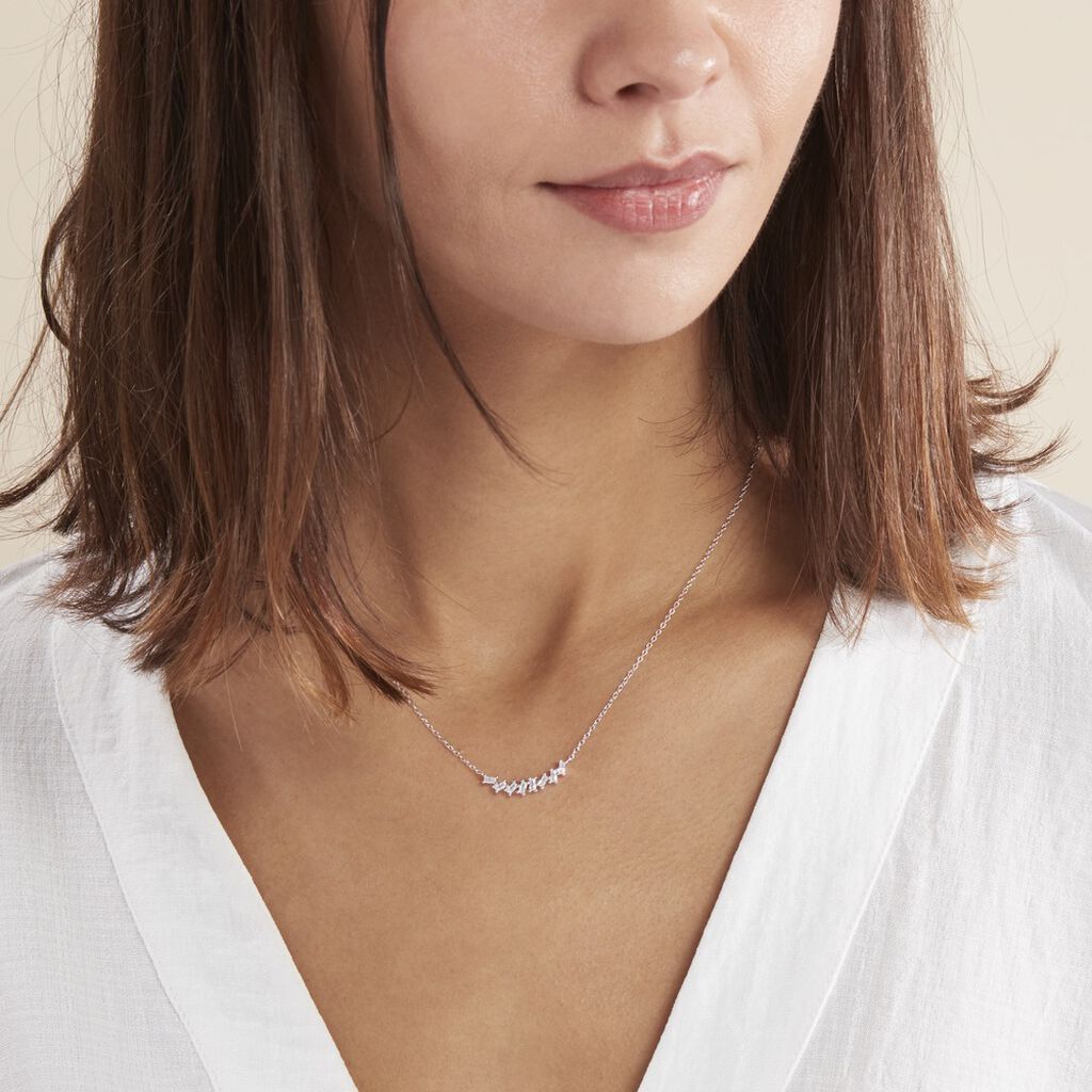 Collier Adonia Argent Blanc Oxyde De Zirconium - Colliers fantaisie Femme | Histoire d’Or