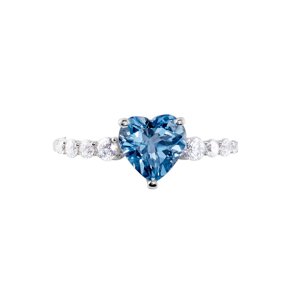 Bague Or Blanc Fany Topaze Oxydes De Zirconium - Bagues solitaires Femme | Histoire d’Or