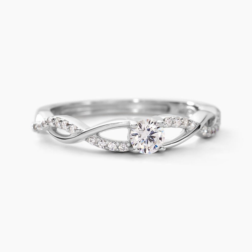 Bague Phoebus Argent Blanc Oxyde De Zirconium - Bagues solitaires Femme | Histoire d&rsquo;Or