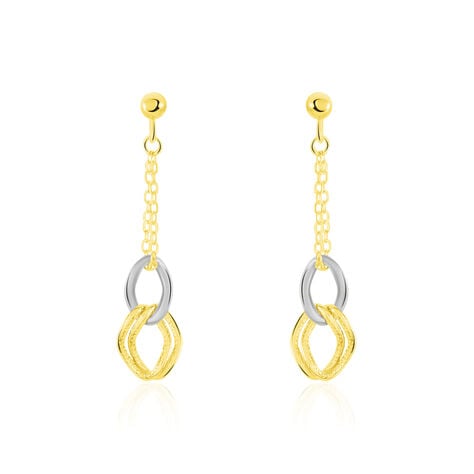 Boucles D'oreilles Pendantes Louisa Or Bicolore - Boucles d'oreilles pendantes Femme | Histoire d’Or