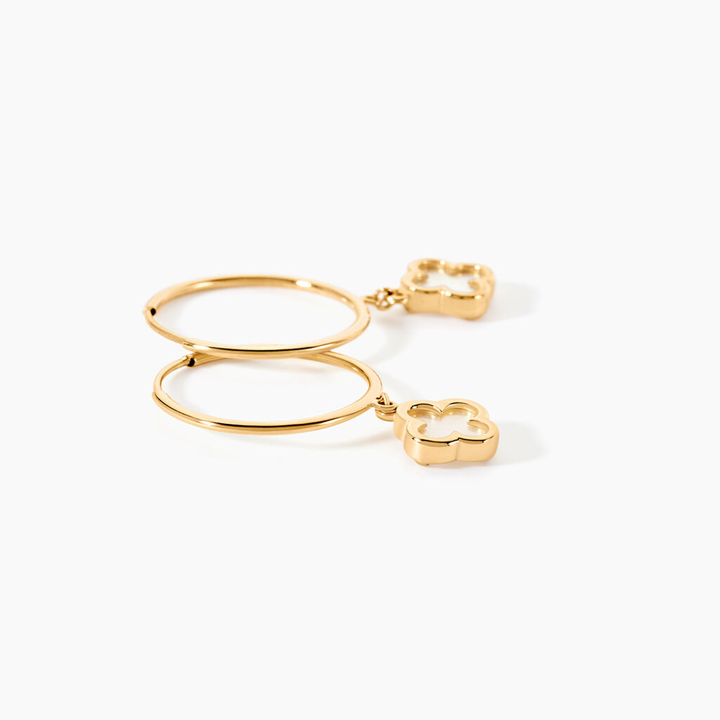 Cr&eacute;oles Bahman Or Jaune Nacre - Boucles d'oreilles cr&eacute;oles Femme | Histoire d&rsquo;Or