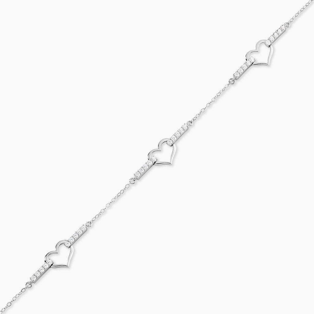 Bracelet Triple Argent Blanc Oxyde De Zirconium - Bracelets Femme | Histoire d&rsquo;Or