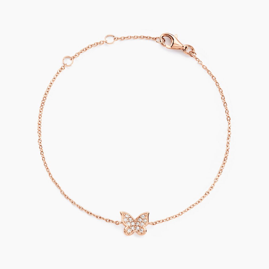 Bracelet Court Argent Rose Anne-lise Oxyde De Zirconium - Bracelets Femme | Histoire d’Or