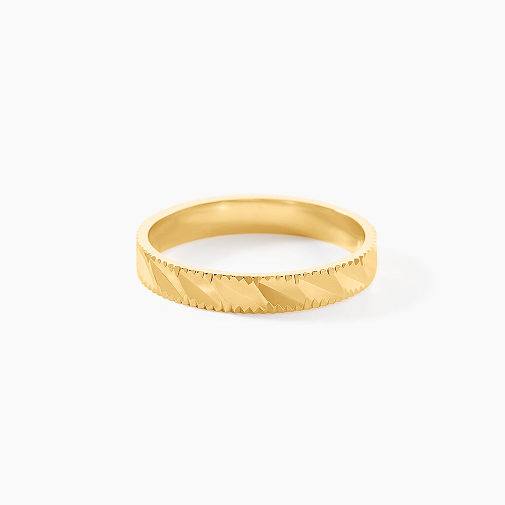 Alliance Facetee Ruban Plat Or Jaune - Alliances Unisex | Histoire d&rsquo;Or