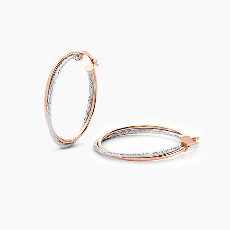 Créoles Maelia Or Bicolore - Boucles d'oreilles créoles Femme | Histoire d’Or