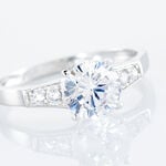 Bague Ivonne Or Blanc Oxyde De Zirconium - Bagues solitaires Femme | Histoire d&rsquo;Or