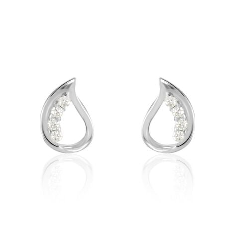 Boucles D'oreilles Puces Argent Blanc Sylvan Oxydes De Zirconium - Boucles d'oreilles fantaisie Femme | Histoire d’Or