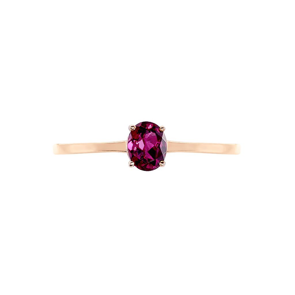 Bague Valentino Or Rose Rhodolite - Bagues solitaires Femme | Histoire d’Or