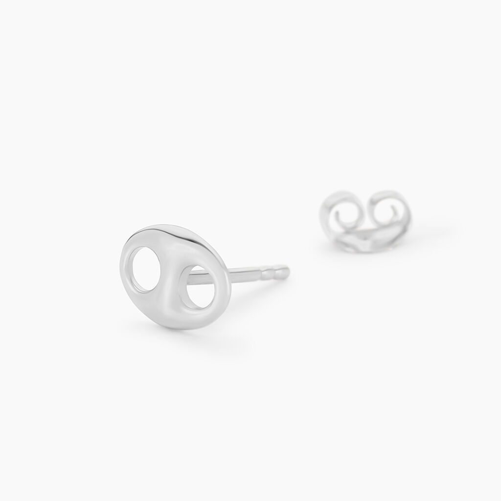 Boucles D'oreilles Puces Sherry Argent Blanc - Boucles d'oreilles fantaisie Femme | Histoire d&rsquo;Or
