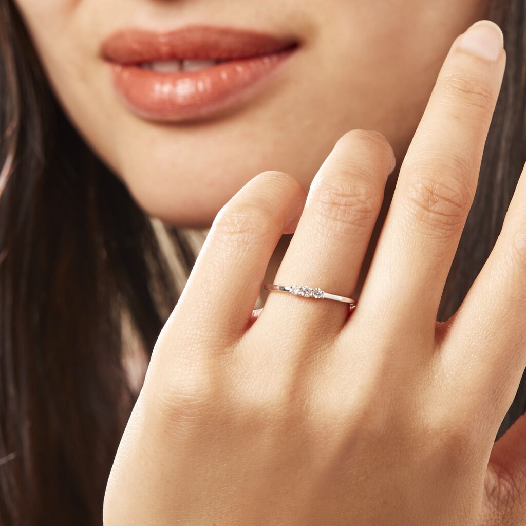 Bague Sabine Or Blanc Diamant - Bagues avec pierre Femme | Histoire d’Or